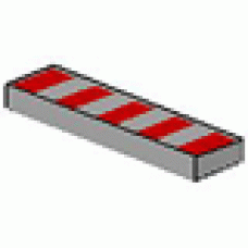 Part 2431p79 Light Gray Tile 1 x 4 with 5 Red Stripes Pattern 